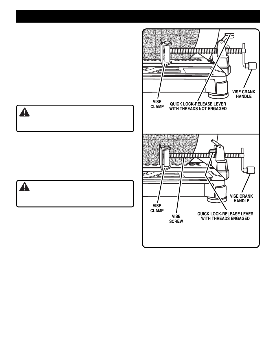 Adjustments, Warning | Ryobi C2600 User Manual | Page 12 / 19