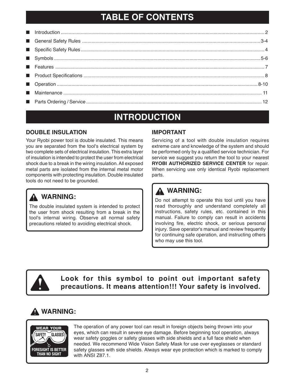 Ryobi DSG50 User Manual | Page 2 / 12