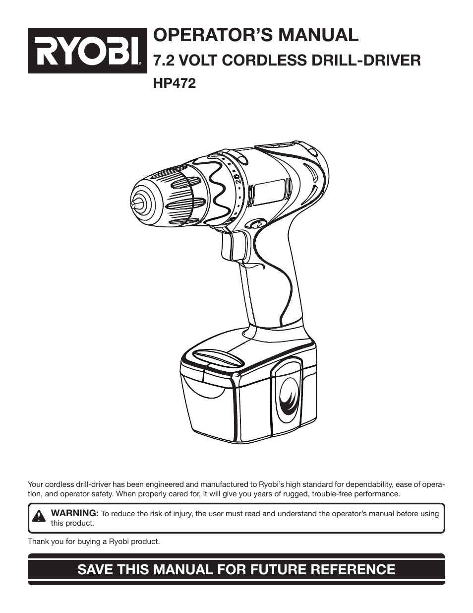 Ryobi HP472 User Manual | 20 pages