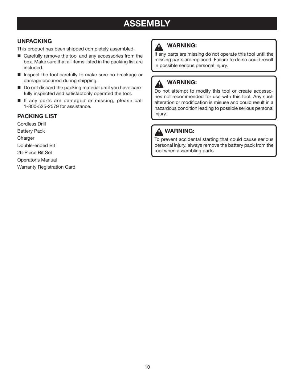 Assembly | Ryobi HP472 User Manual | Page 10 / 20