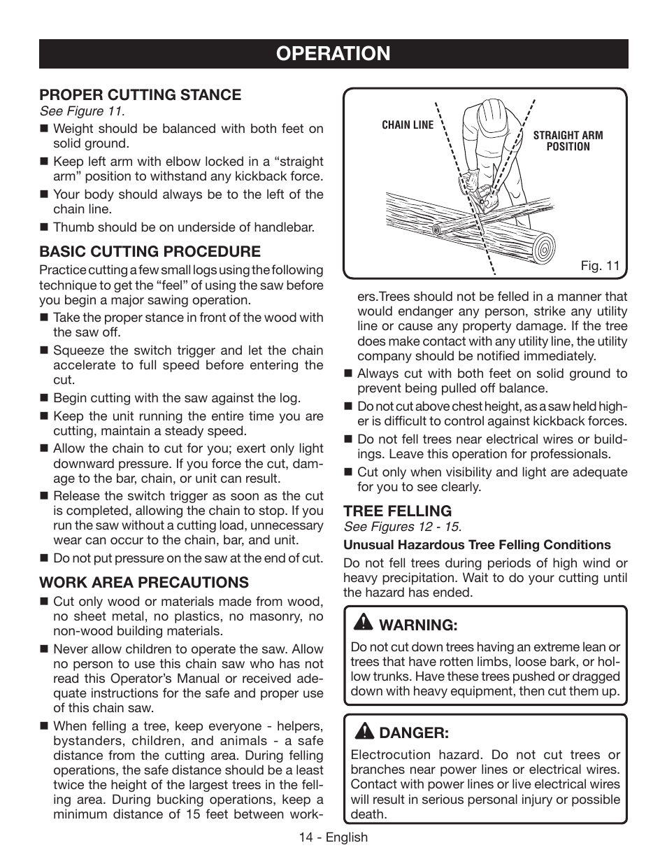 Operation | Ryobi P542 User Manual | Page 14 / 76