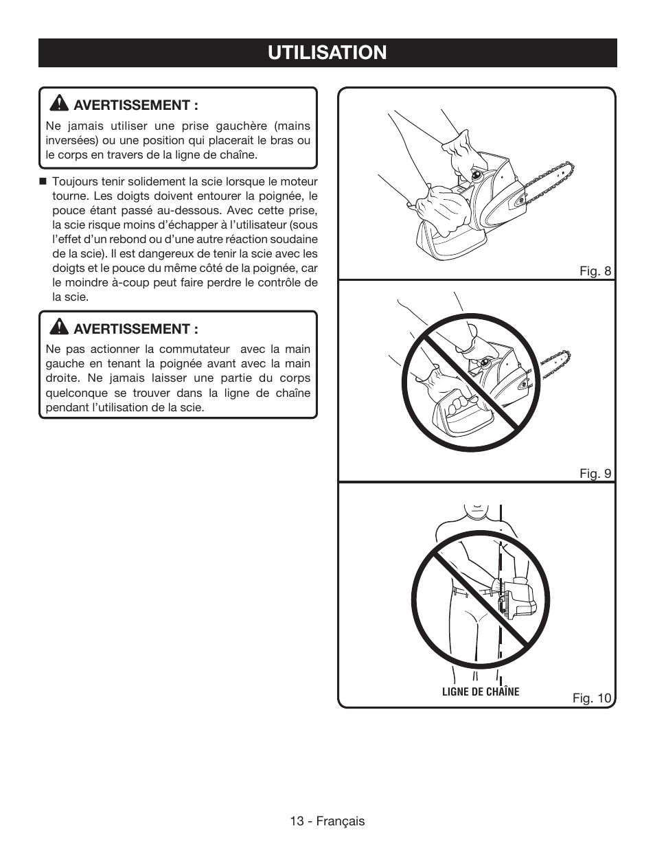 Utilisation | Ryobi P542 User Manual | Page 37 / 76