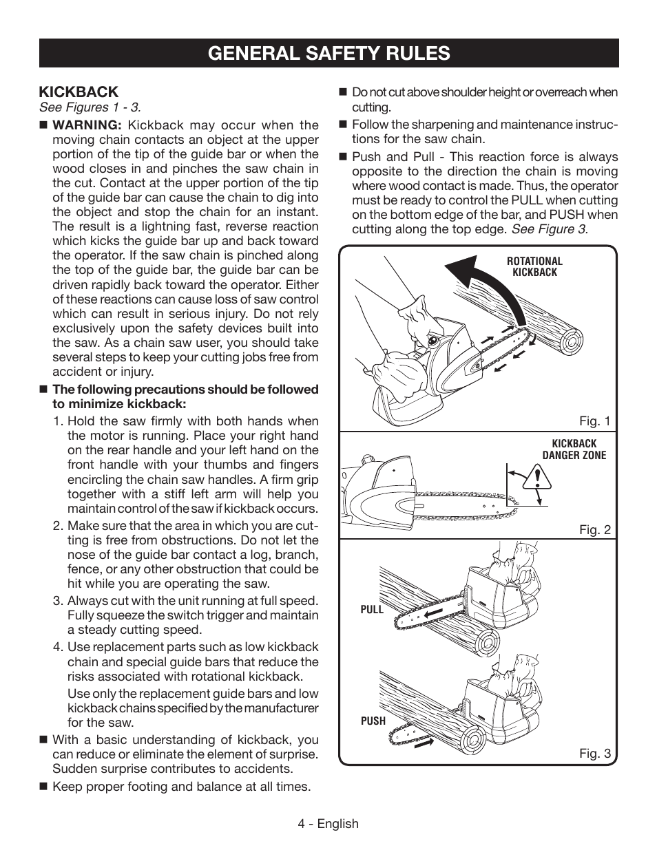 General safety rules | Ryobi P542 User Manual | Page 4 / 76