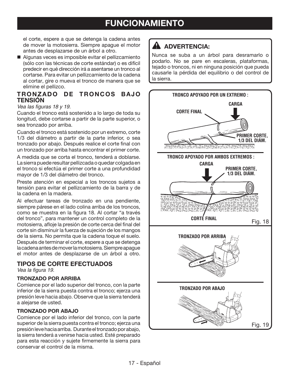 Funcionamiento | Ryobi P542 User Manual | Page 65 / 76
