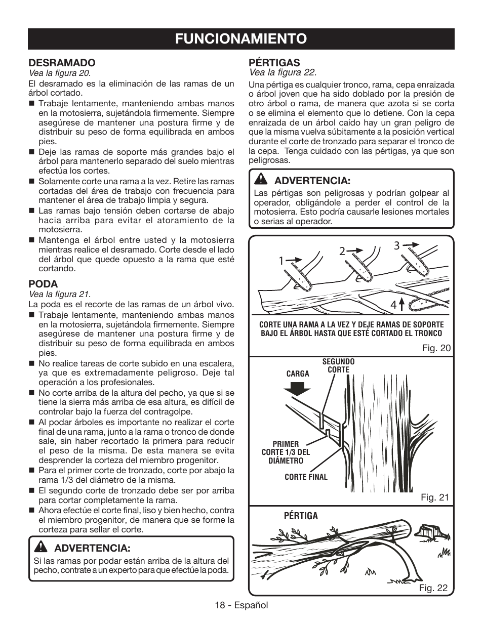 Funcionamiento | Ryobi P542 User Manual | Page 66 / 76