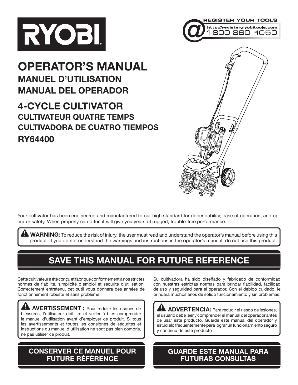 Ryobi RY64400 User Manual | 52 pages