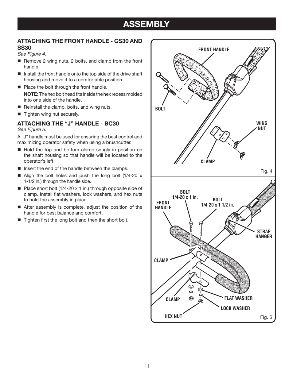 Assembly | Ryobi BC30 RY30160 User Manual | Page 11 / 26