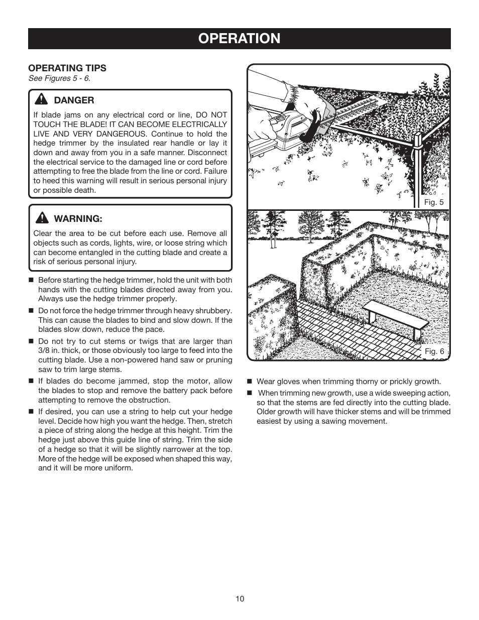 Operation | Ryobi P2600A User Manual | Page 10 / 16