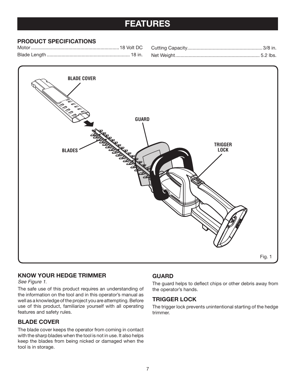 Features | Ryobi P2600A User Manual | Page 7 / 16