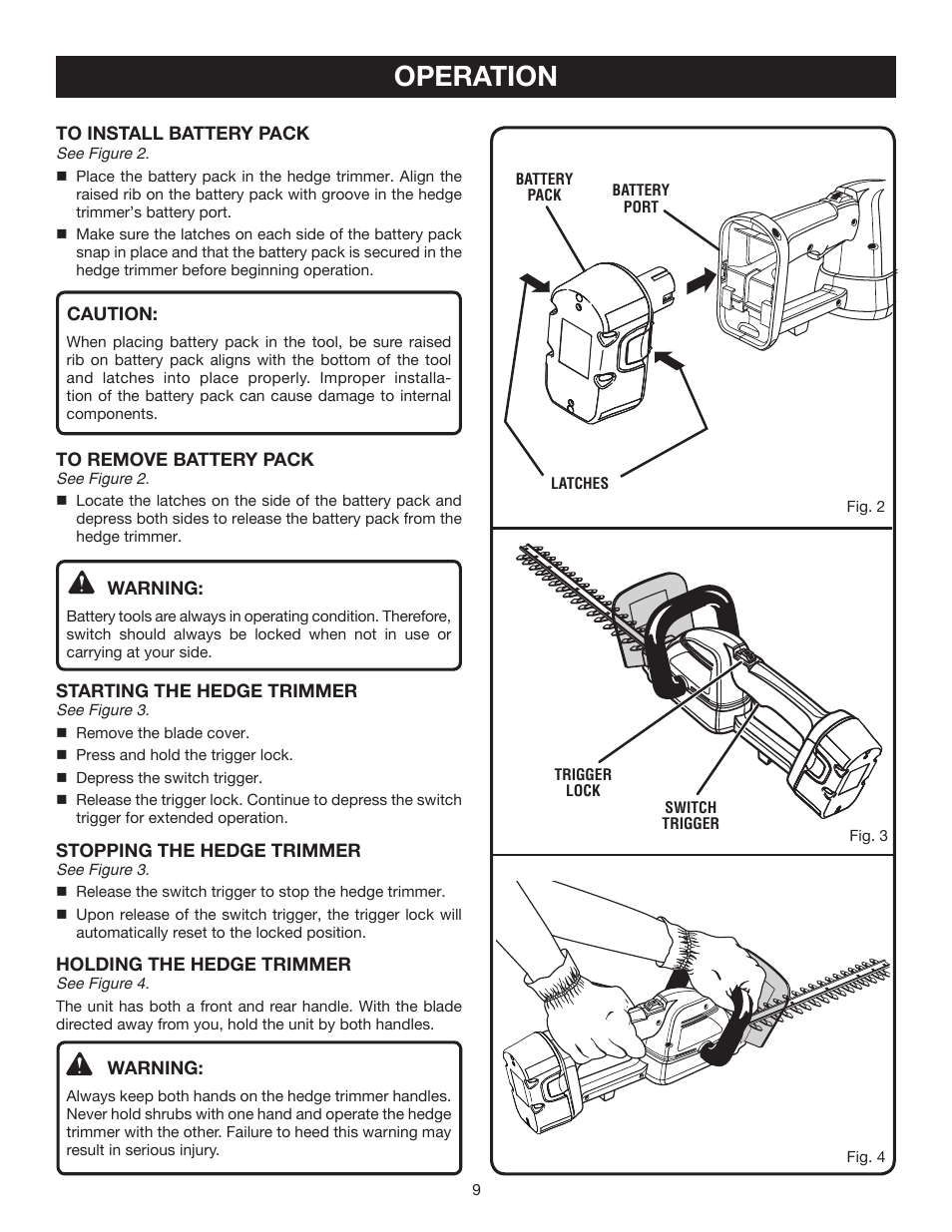 Operation | Ryobi P2600A User Manual | Page 9 / 16