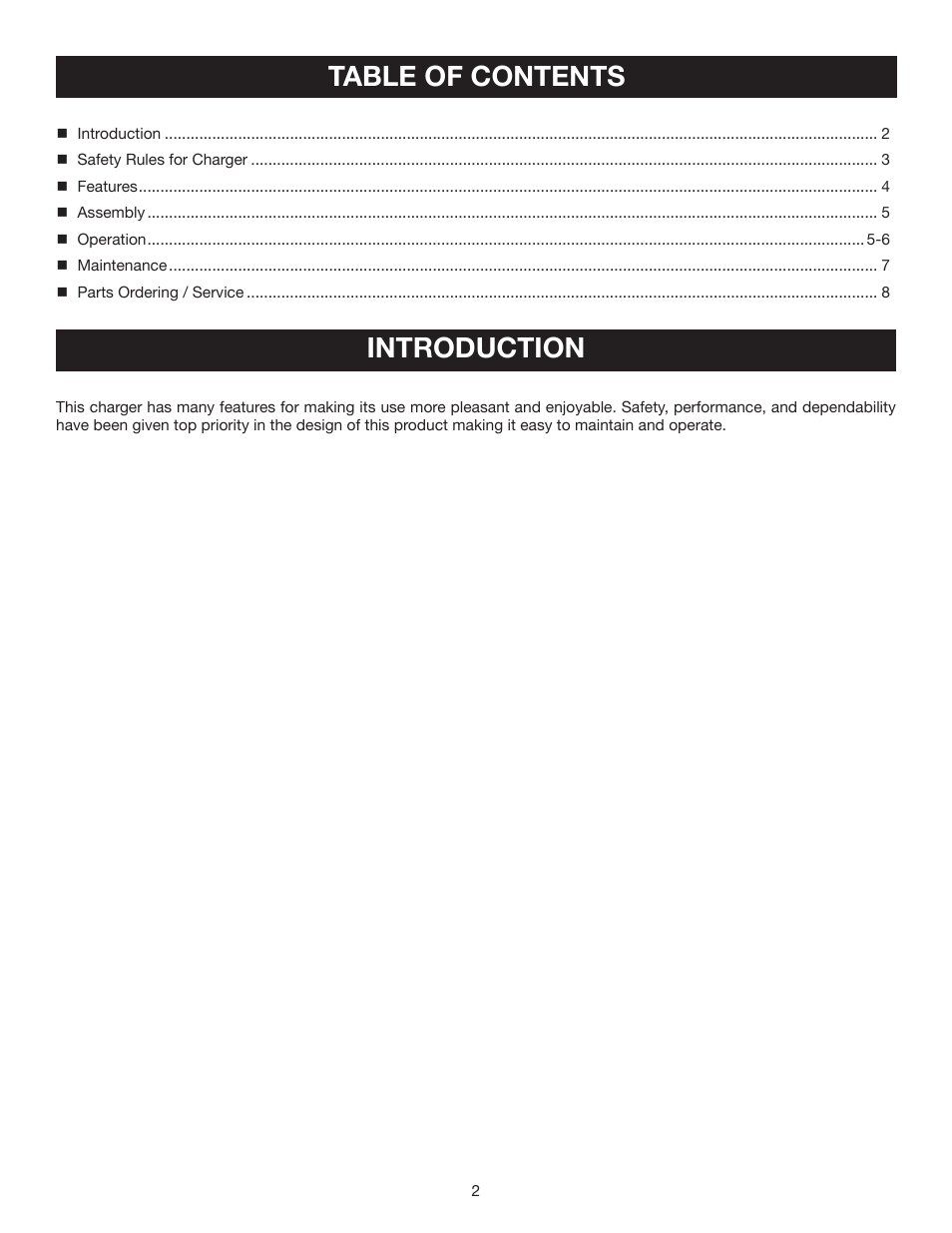 Table of contents introduction | Ryobi P120 User Manual | Page 2 / 8