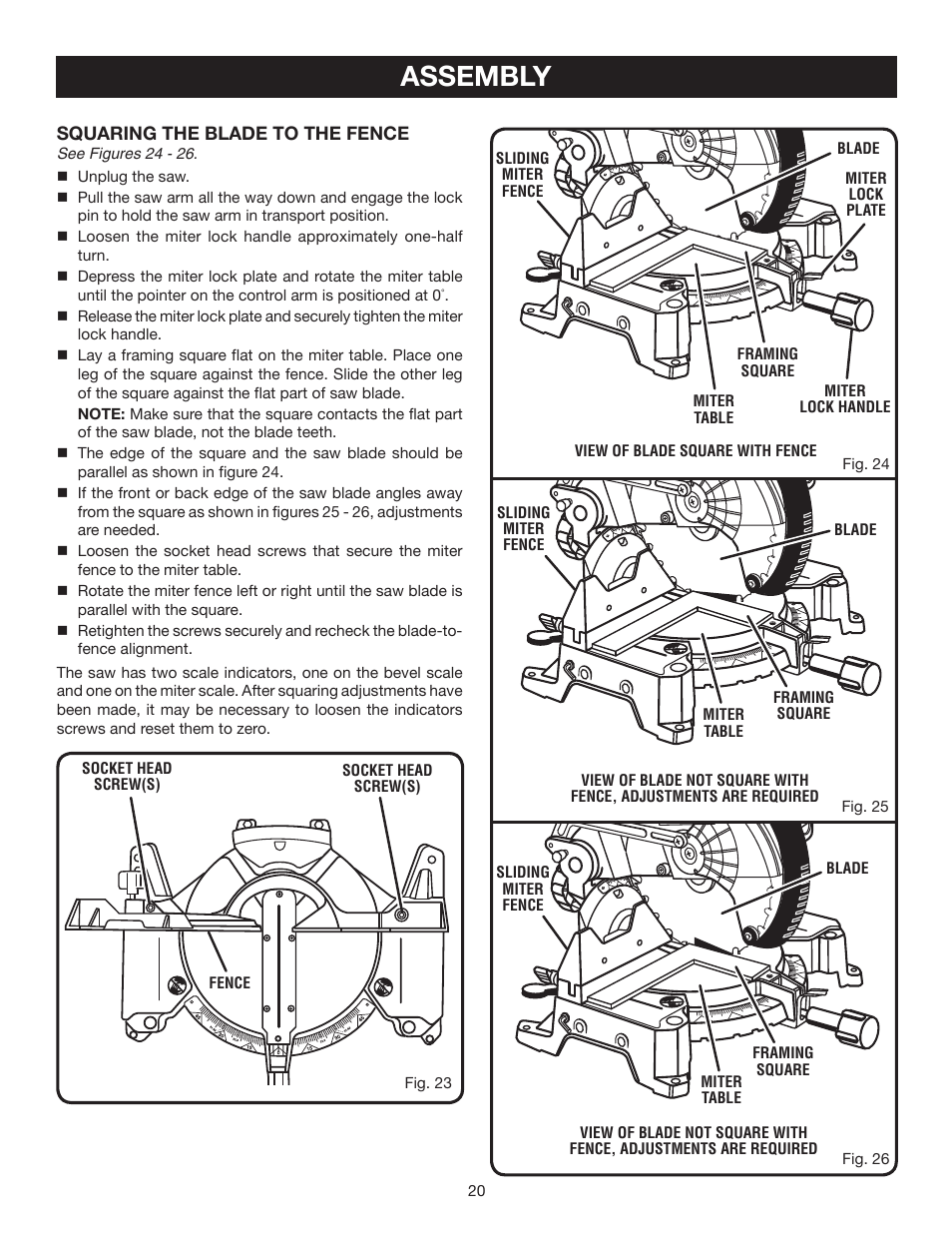 Assembly | Ryobi TS1353DXL User Manual | Page 20 / 32