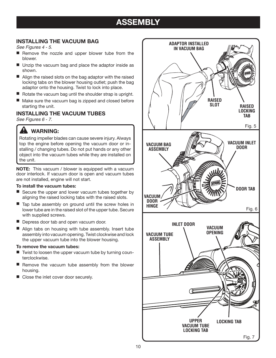 Assembly | Ryobi RY08510 User Manual | Page 10 / 20