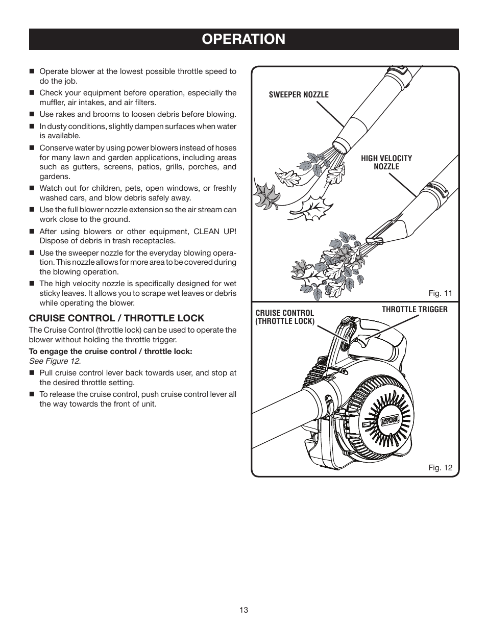 Operation | Ryobi RY08510 User Manual | Page 13 / 20