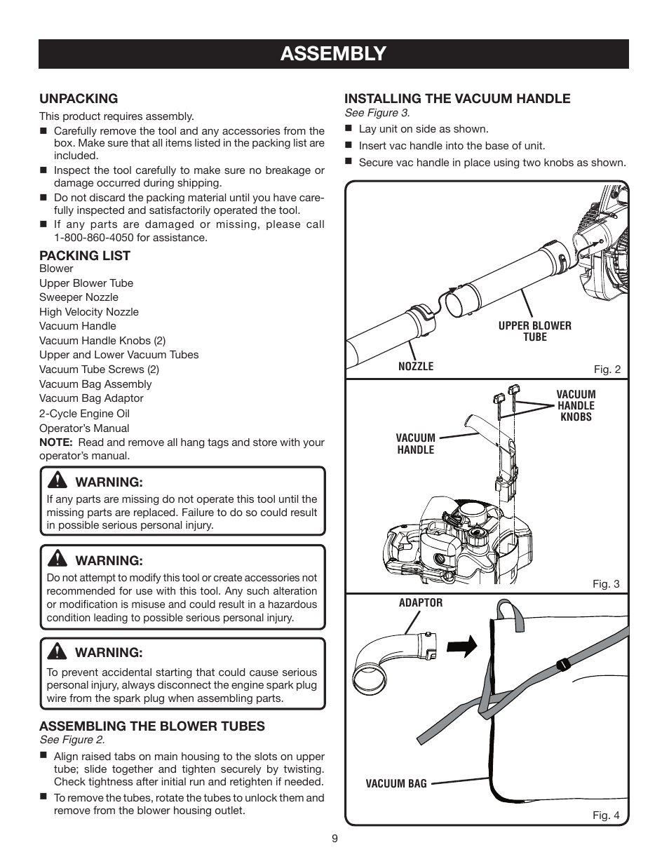 Assembly | Ryobi RY08510 User Manual | Page 9 / 20