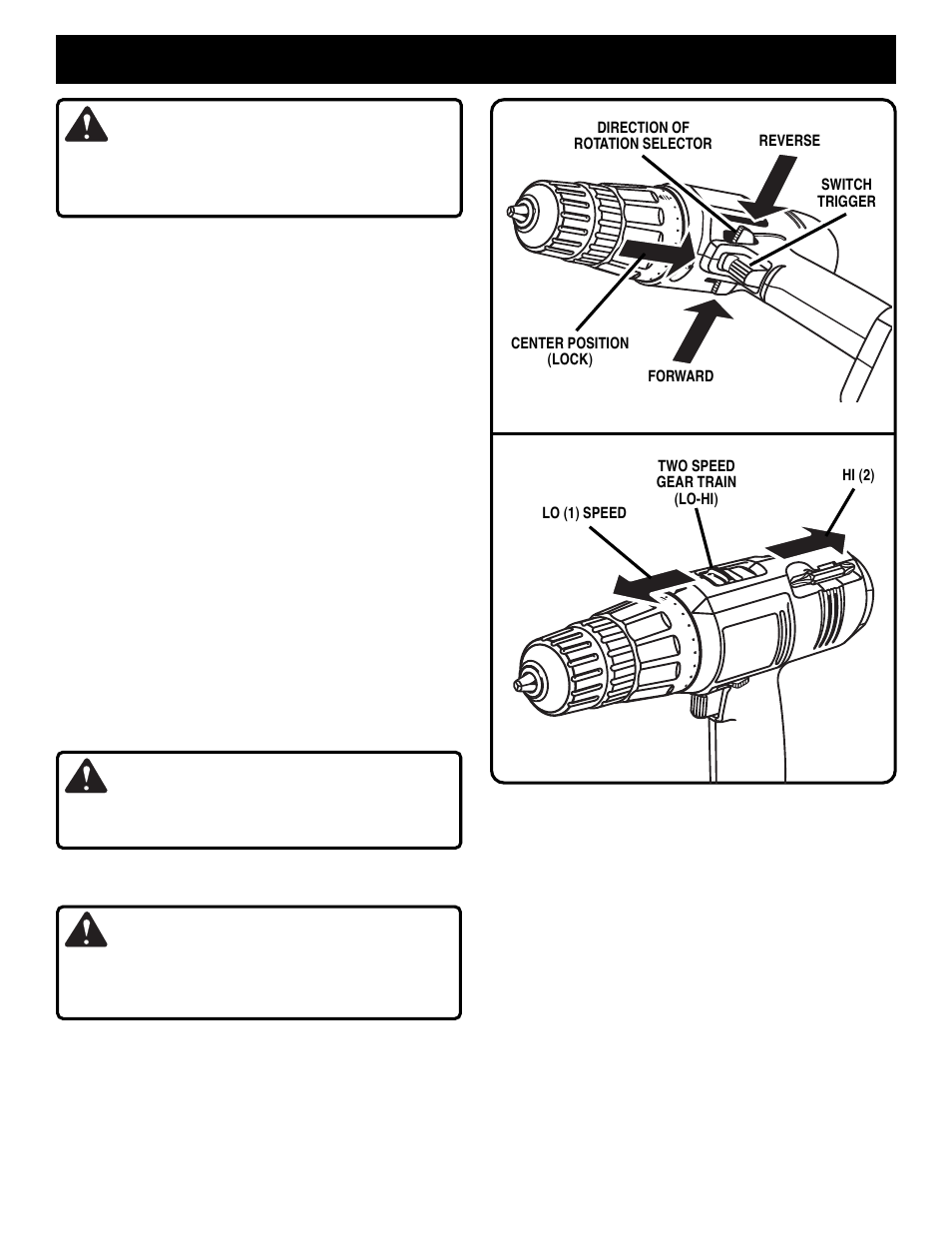 Operation, Warning, Caution | Ryobi CTH1442K2 User Manual | Page 8 / 14