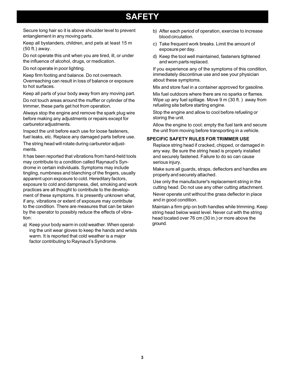 Safety | Ryobi PLT3043A User Manual | Page 3 / 18