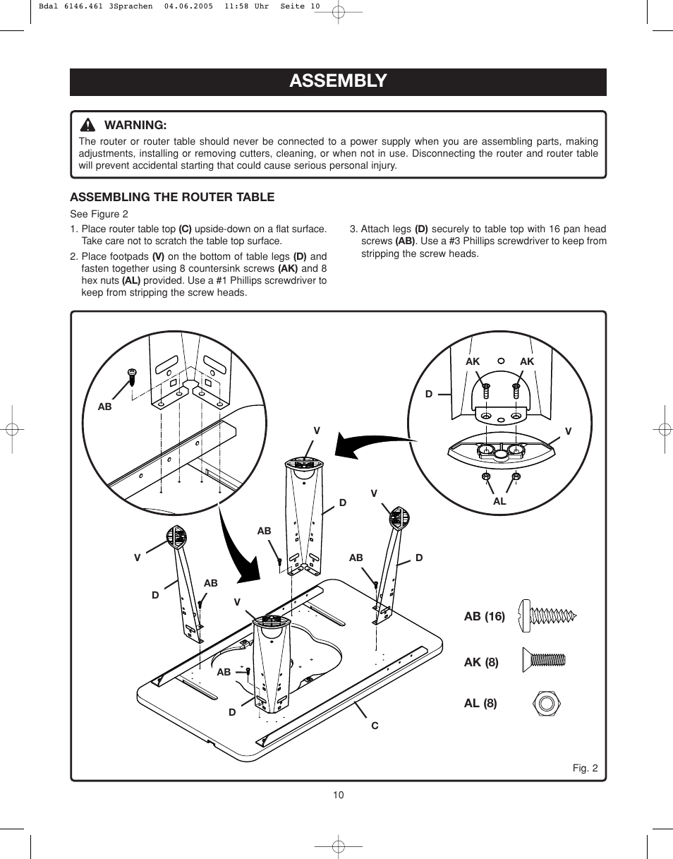 Assembly | Ryobi RT501W User Manual | Page 10 / 28
