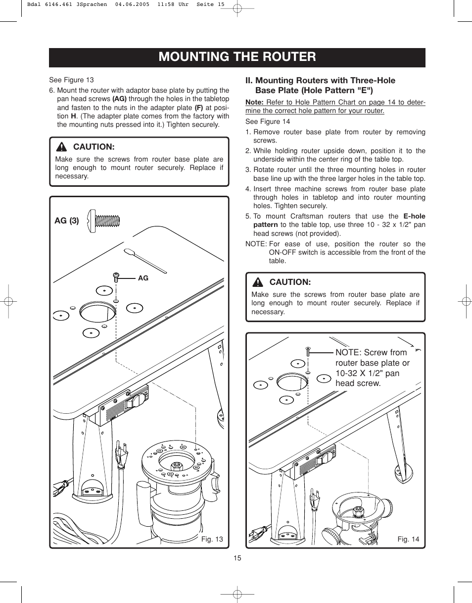 Mounting the router | Ryobi RT501W User Manual | Page 15 / 28
