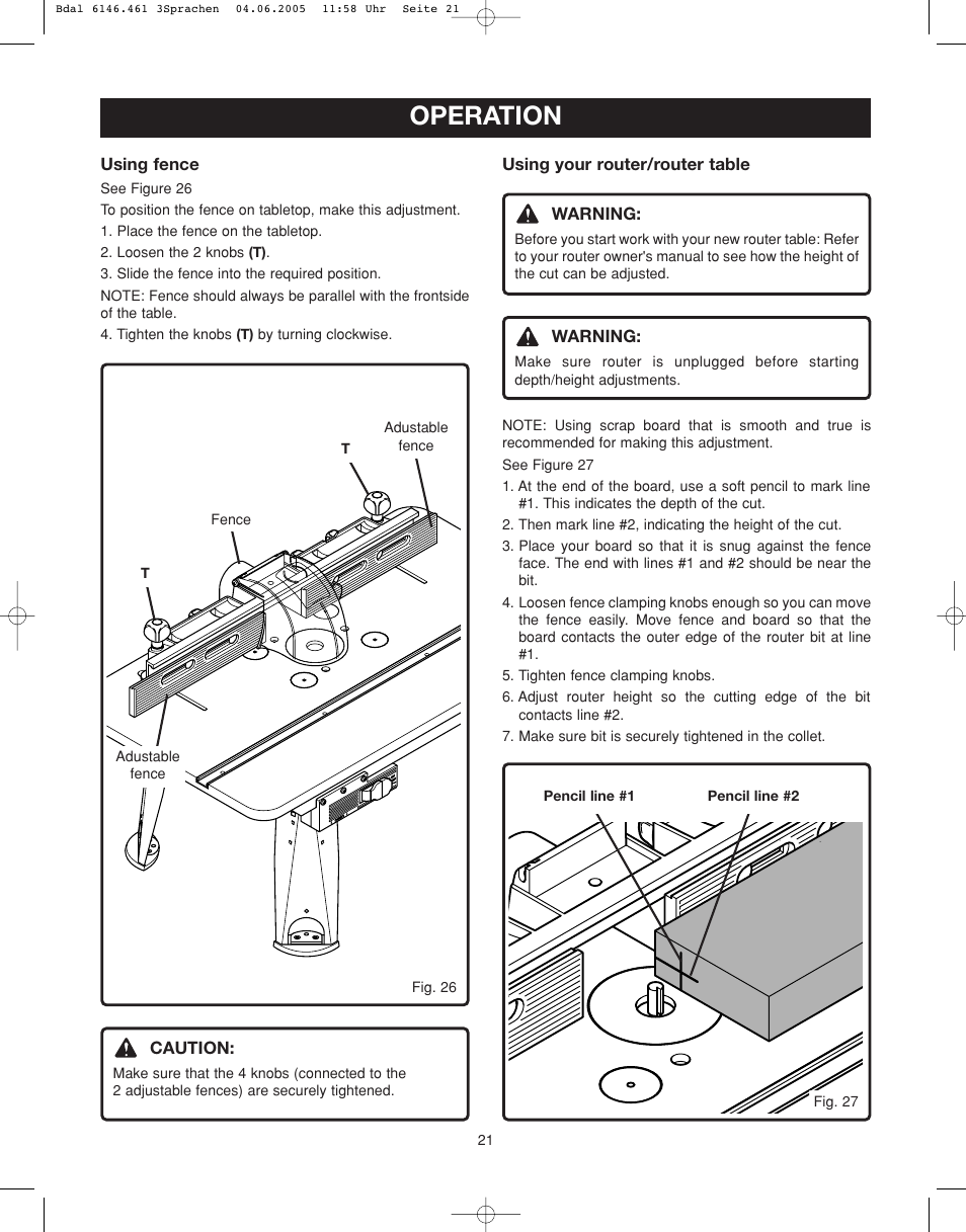 Operation | Ryobi RT501W User Manual | Page 21 / 28