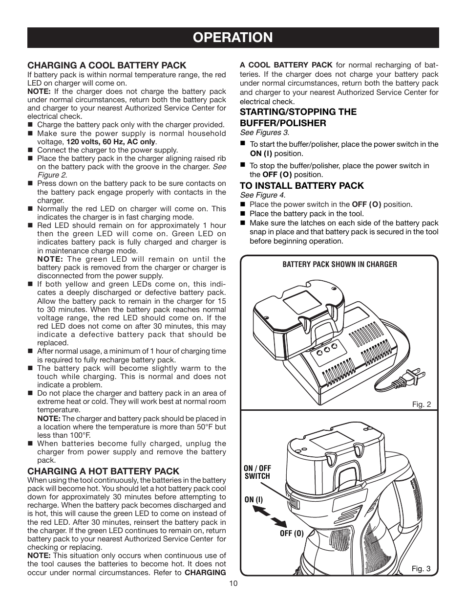 Operation | Ryobi P430 User Manual | Page 10 / 16