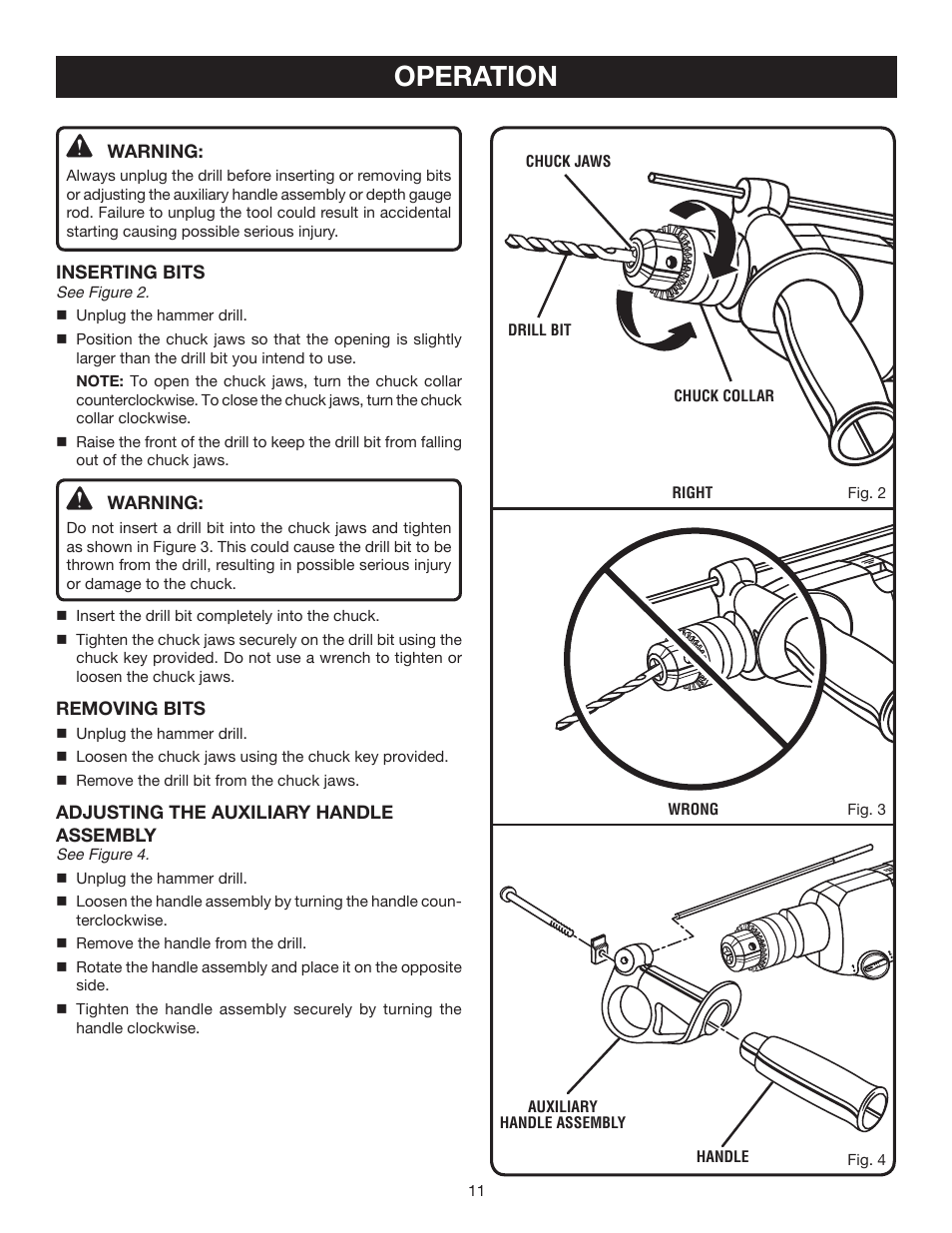 Operation | Ryobi D551H User Manual | Page 11 / 16
