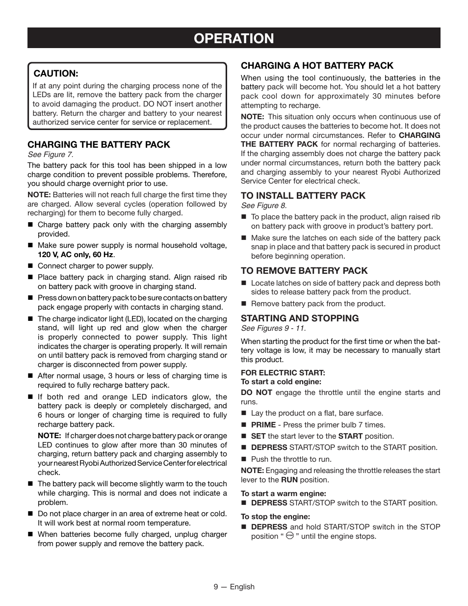 Operation | Ryobi RY09605 User Manual | Page 11 / 46