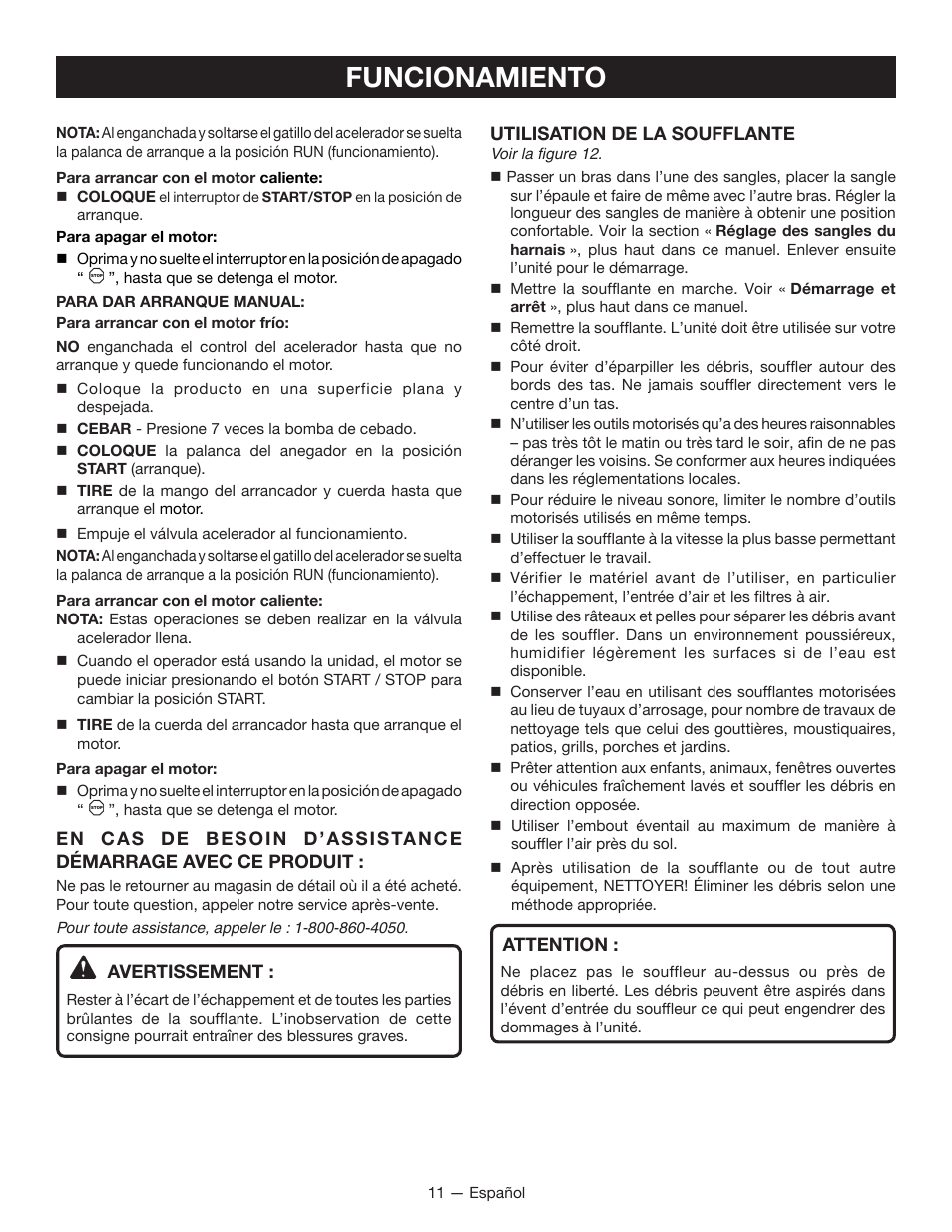 Funcionamiento | Ryobi RY09605 User Manual | Page 40 / 46