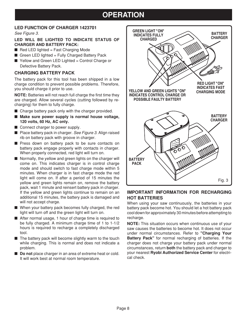 Operation | Ryobi R10632 User Manual | Page 8 / 20