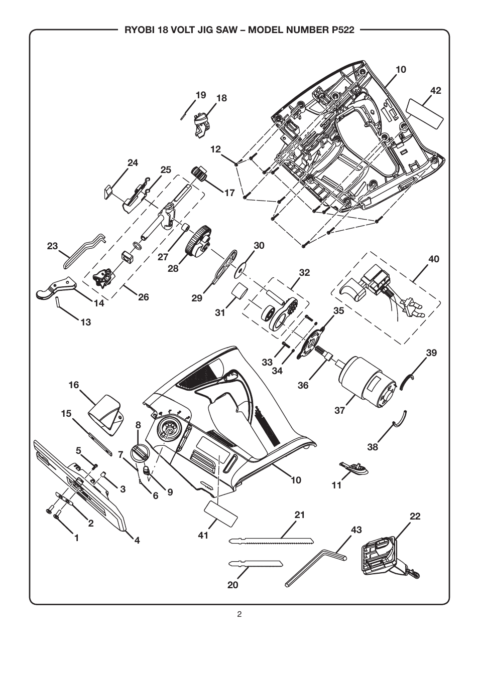 Ryobi P522 User Manual | Page 2 / 4