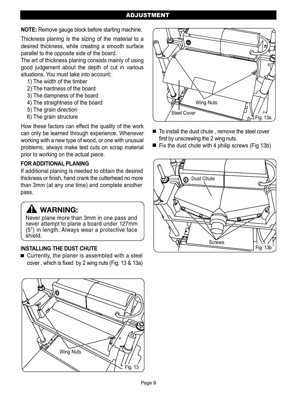 Warning | Ryobi AP13AK User Manual | Page 10 / 14