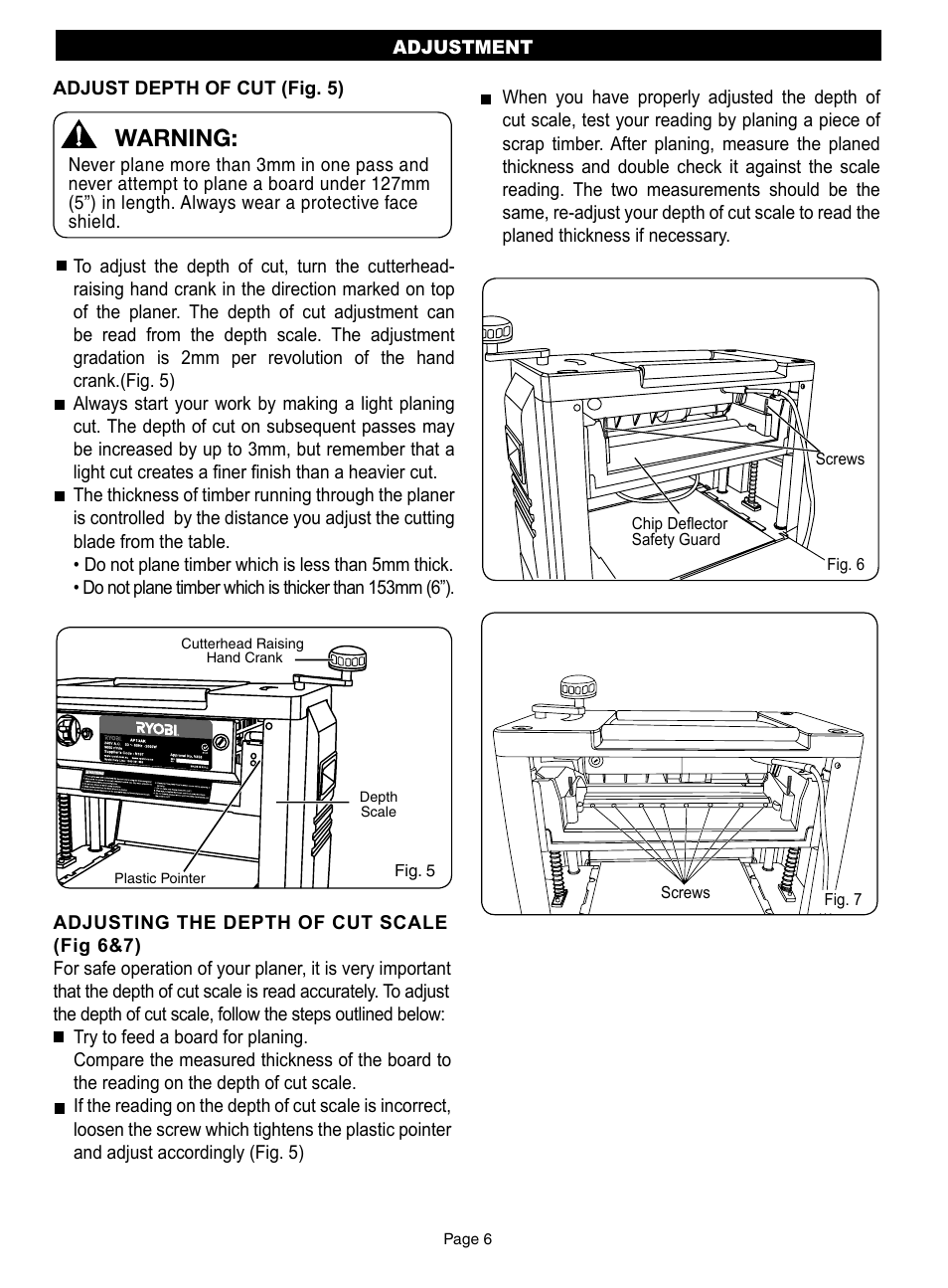 Warning | Ryobi AP13AK User Manual | Page 7 / 14