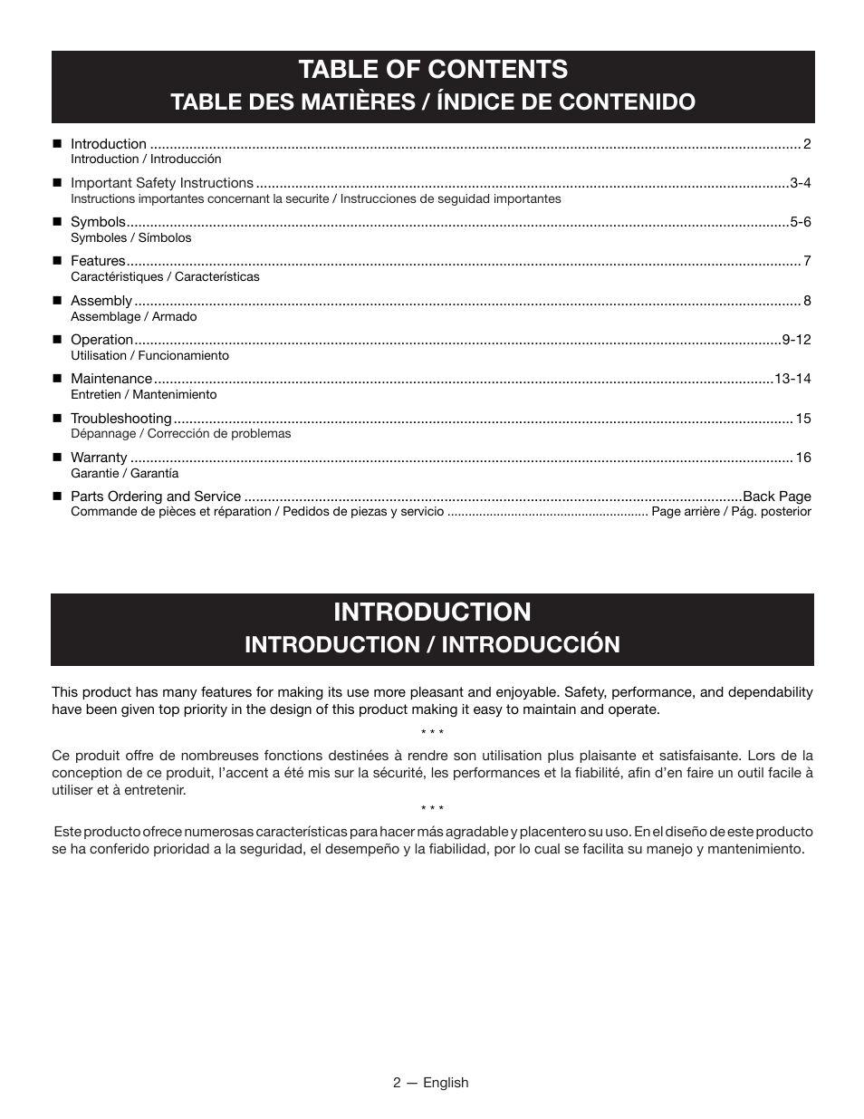 Ryobi P2000 User Manual | Page 2 / 20