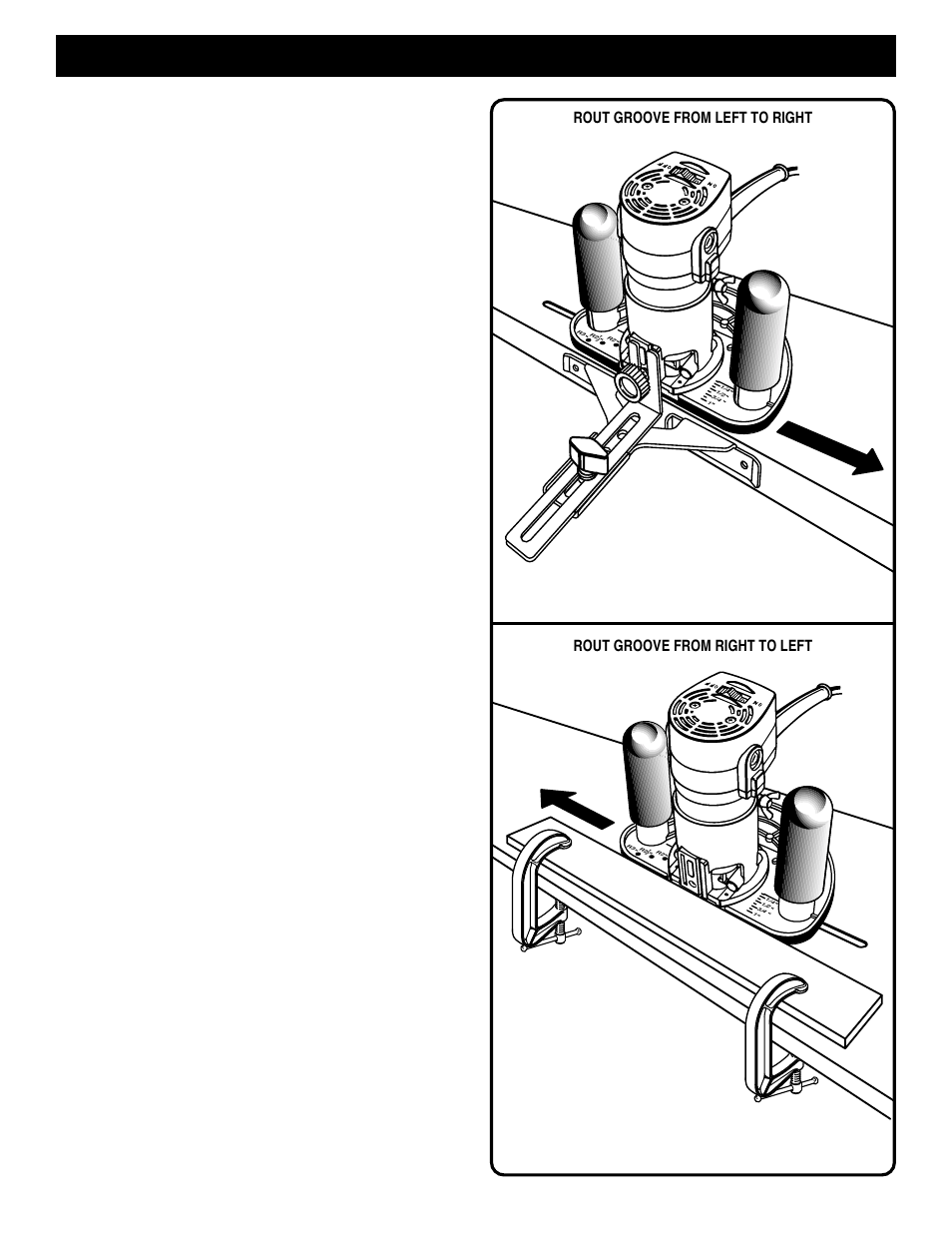 Accessories, Routing grooves parallel to an edge, Page 14 | Fig. 14 fig. 15 | Ryobi TR31 User Manual | Page 14 / 16