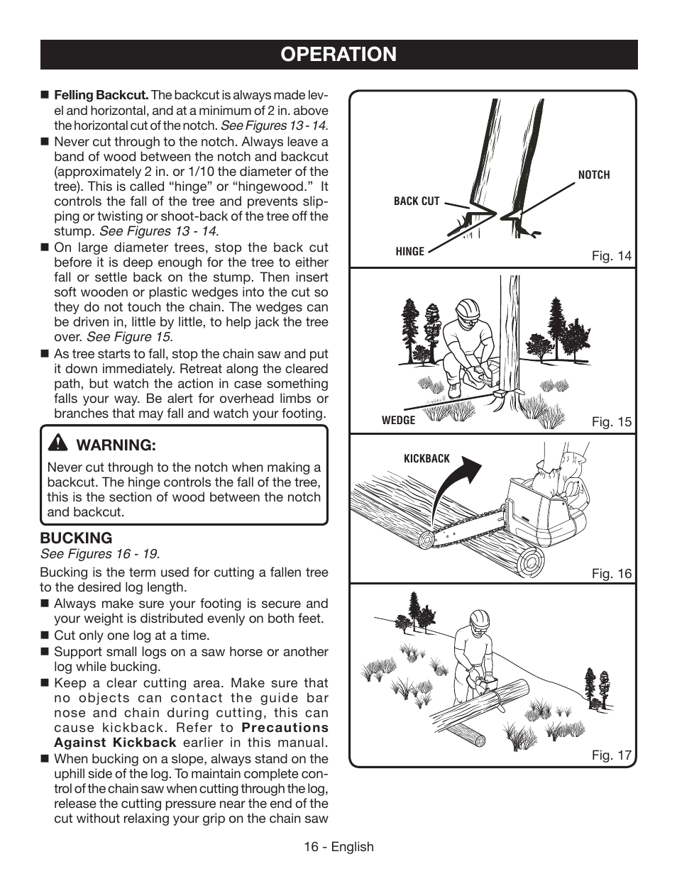 Operation | Ryobi P545 User Manual | Page 16 / 76