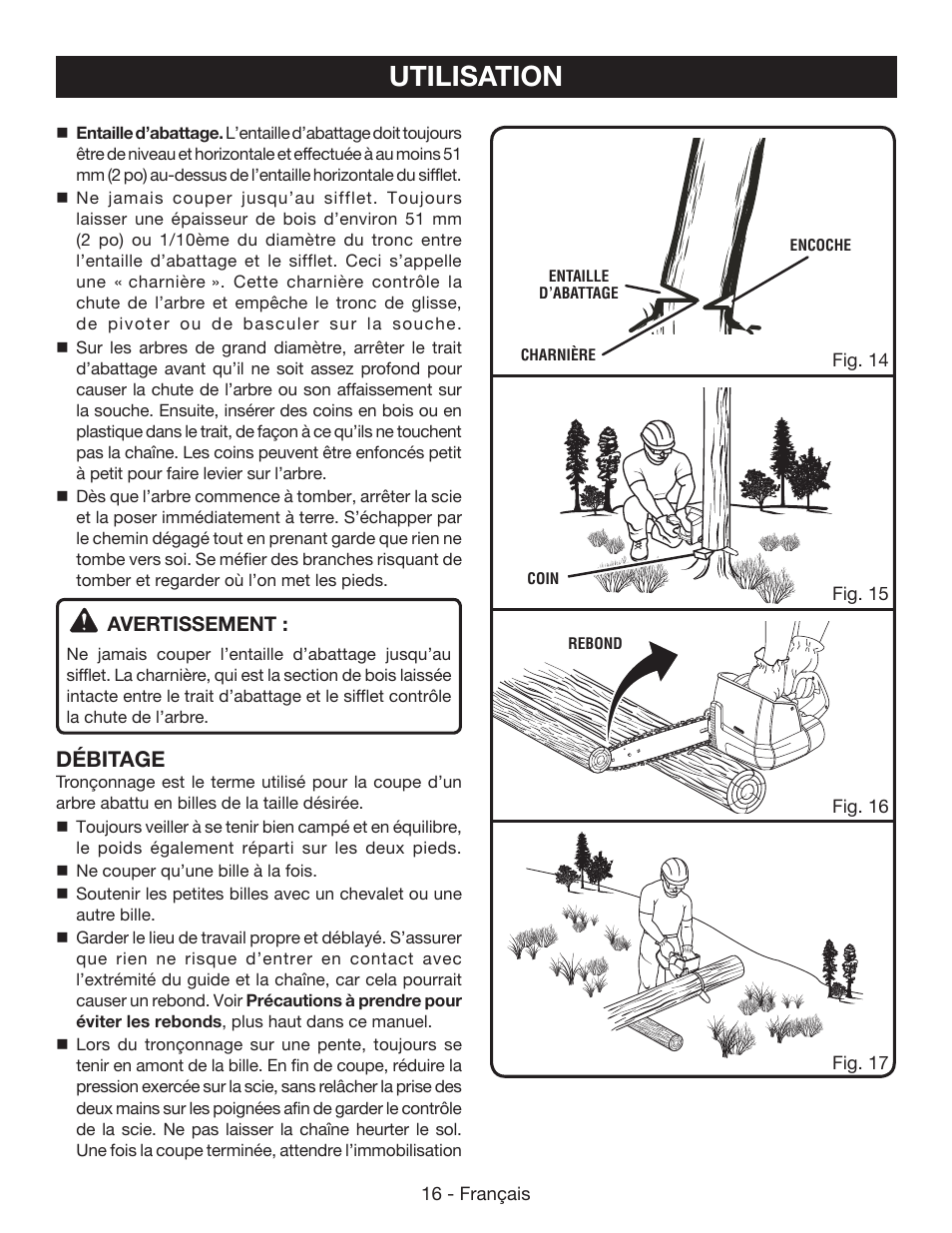 Utilisation, Débitage | Ryobi P545 User Manual | Page 40 / 76