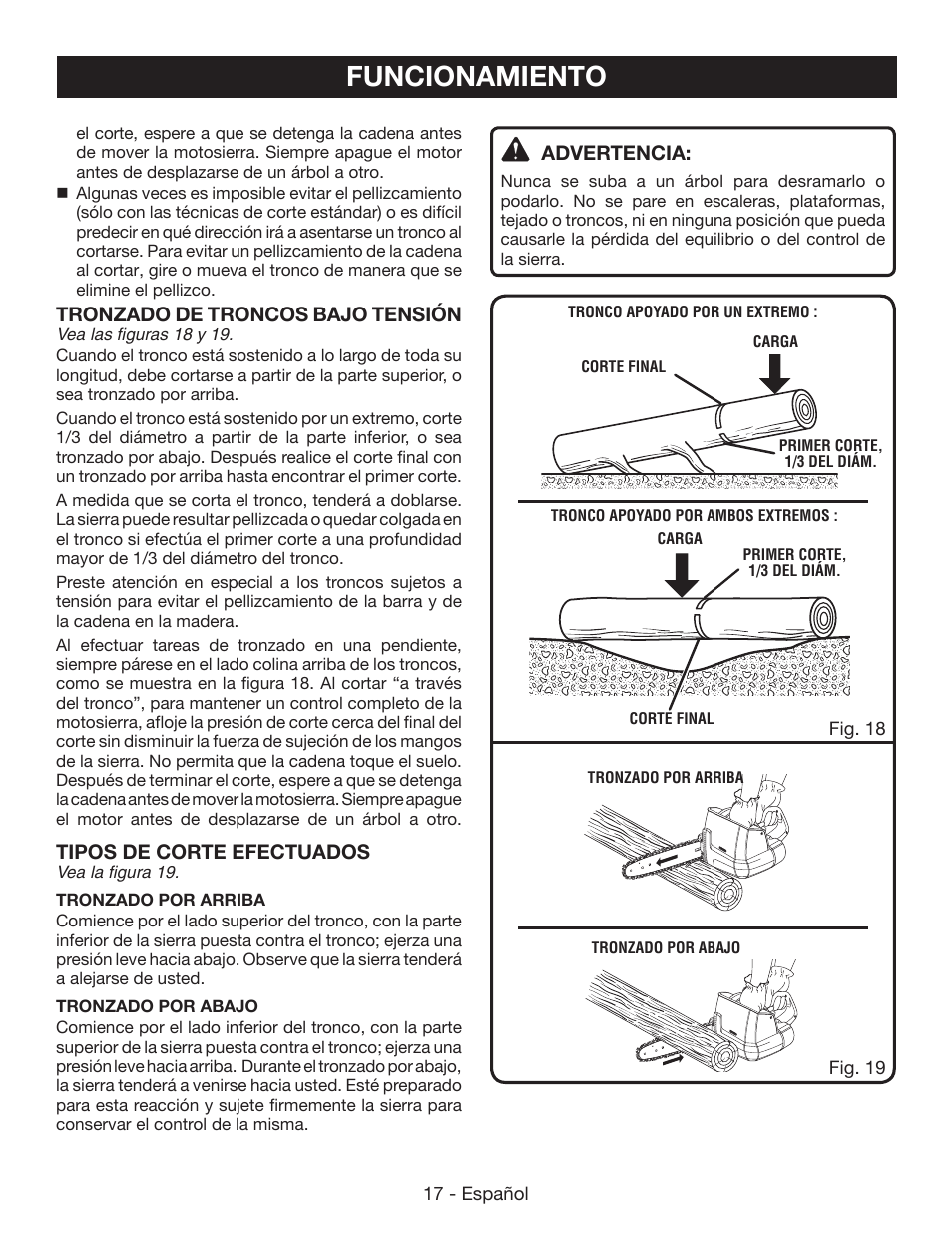 Funcionamiento | Ryobi P545 User Manual | Page 65 / 76