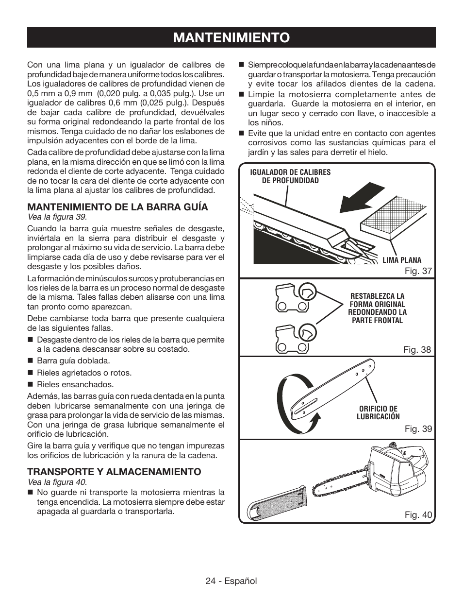 Mantenimiento | Ryobi P545 User Manual | Page 72 / 76