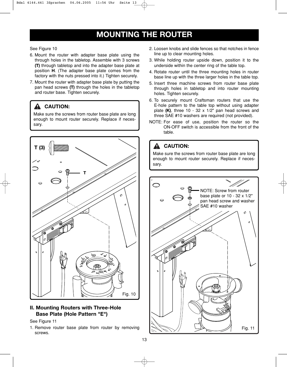 Mounting the router | Ryobi RT401W User Manual | Page 13 / 24
