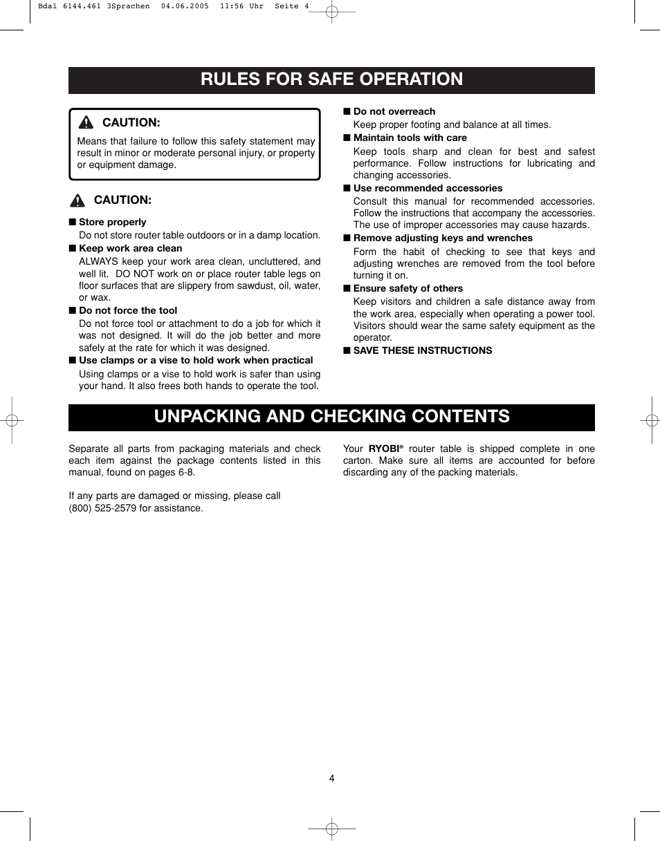 Ryobi RT401W User Manual | Page 4 / 24