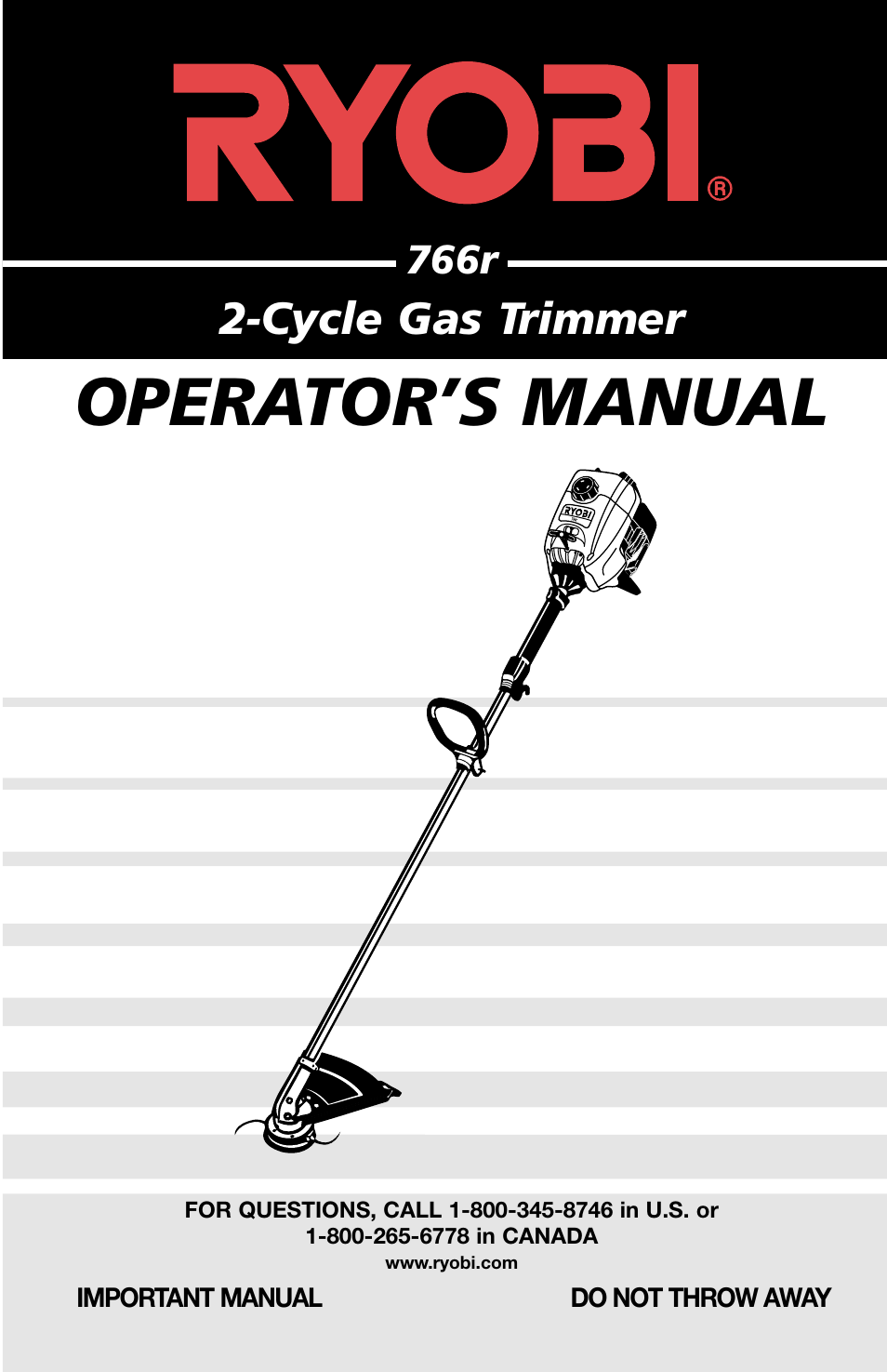 Ryobi 766r User Manual | 26 pages