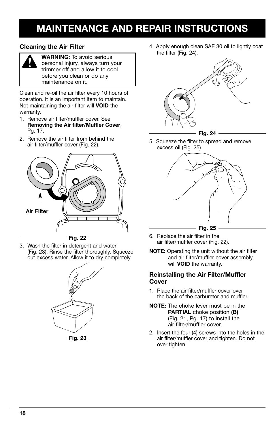 Maintenance and repair instructions | Ryobi 766r User Manual | Page 18 / 26