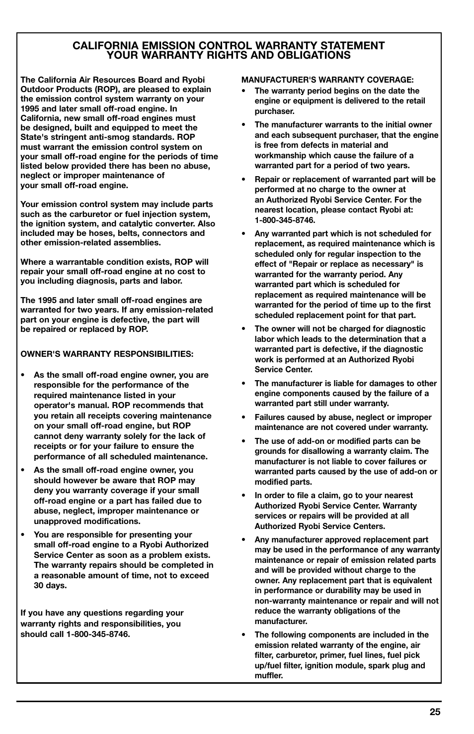 Ryobi 766r User Manual | Page 25 / 26