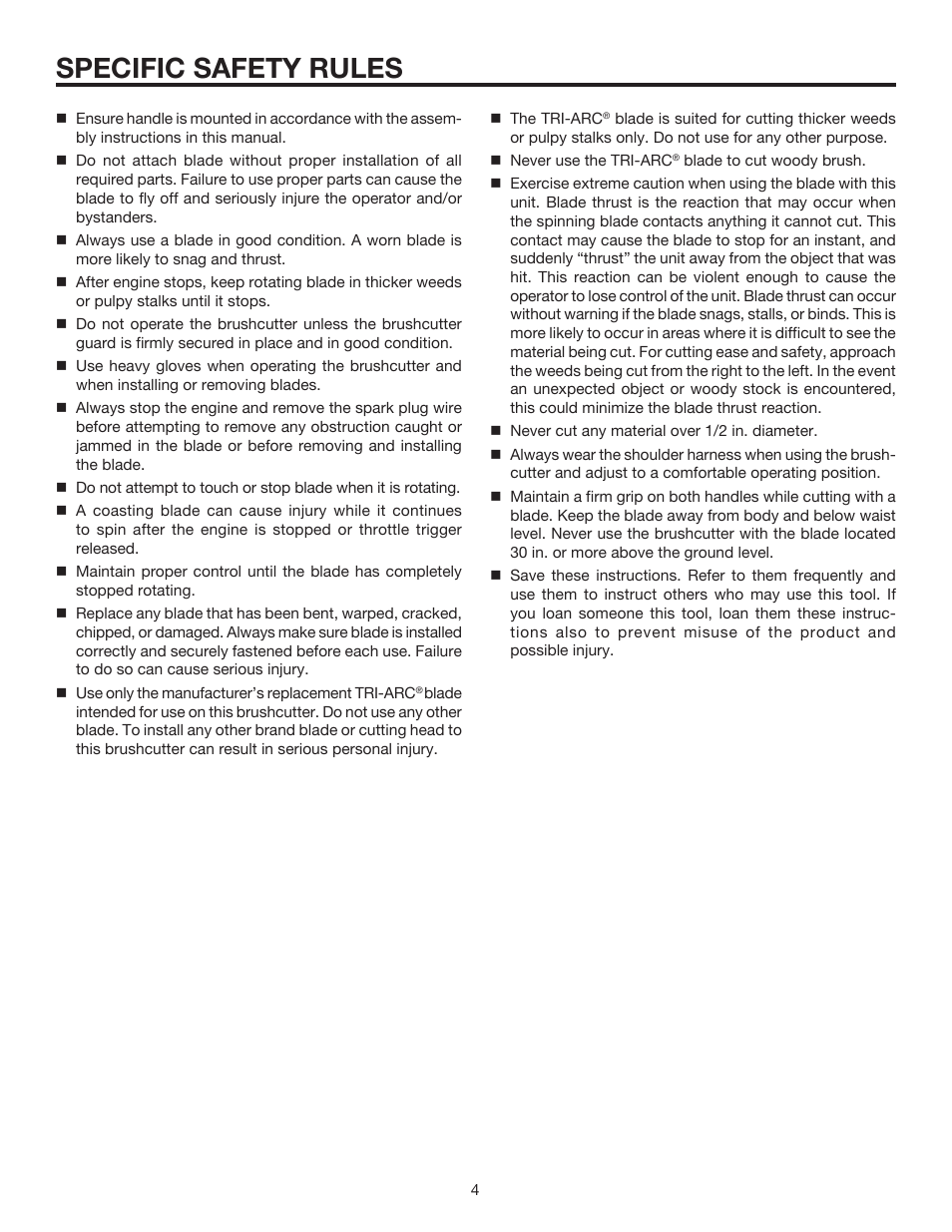 Specific safety rules | Ryobi Expand-it UT15702B User Manual | Page 4 / 14