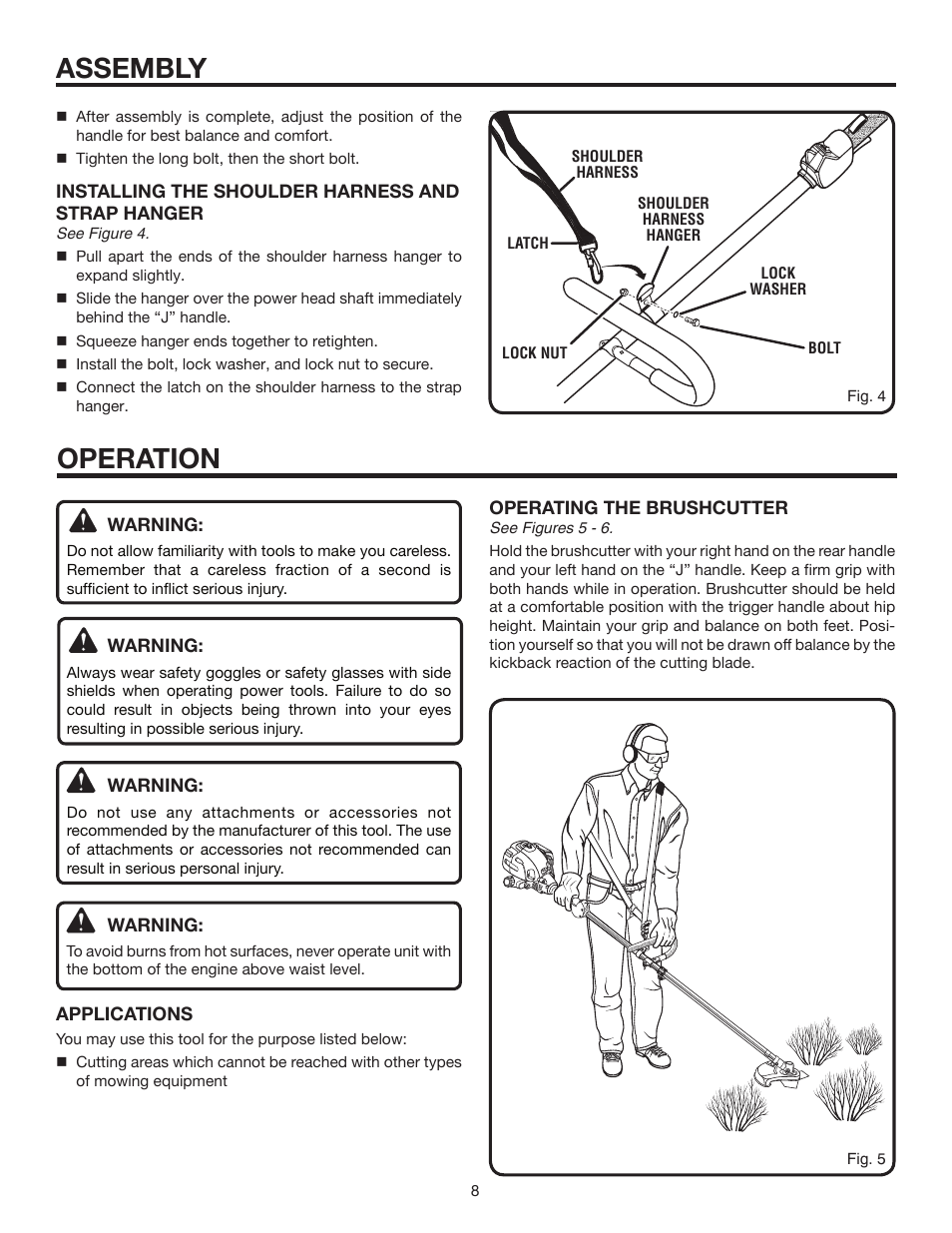 Assembly, Operation | Ryobi Expand-it UT15702B User Manual | Page 8 / 14