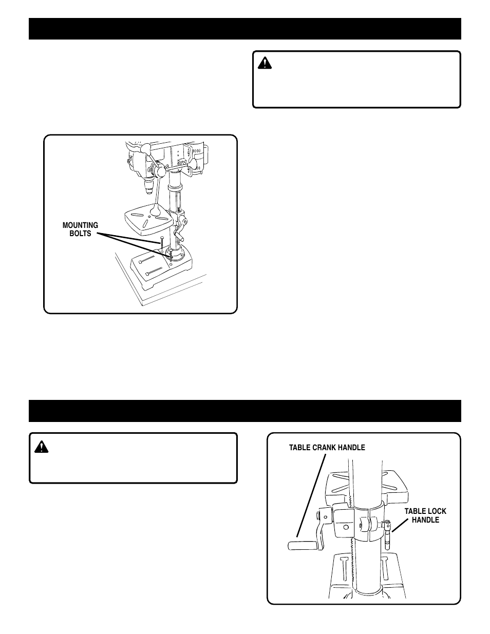 Warning, Assembly adjustments | Ryobi DP101 User Manual | Page 11 / 16