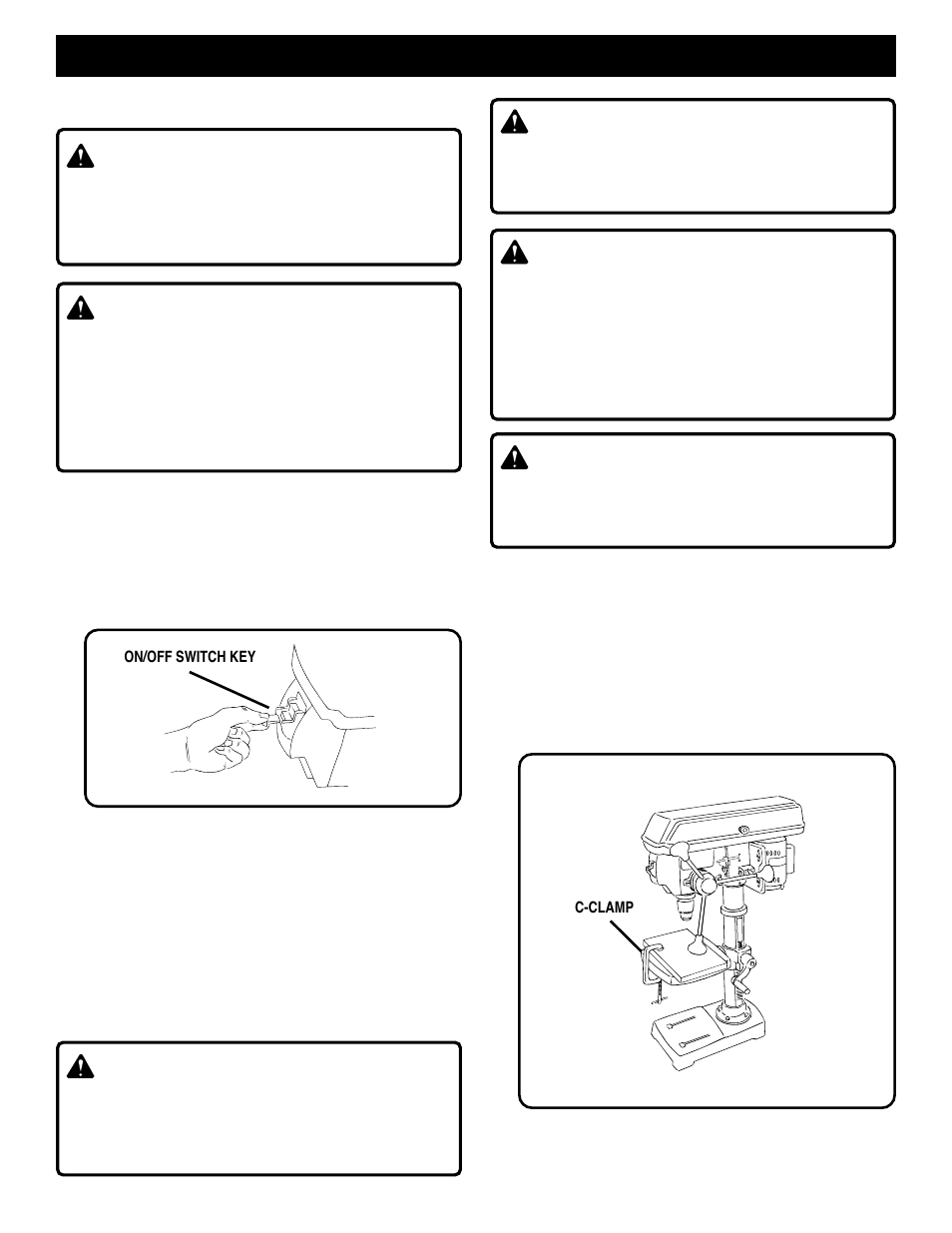 Operation, Warning | Ryobi DP101 User Manual | Page 13 / 16