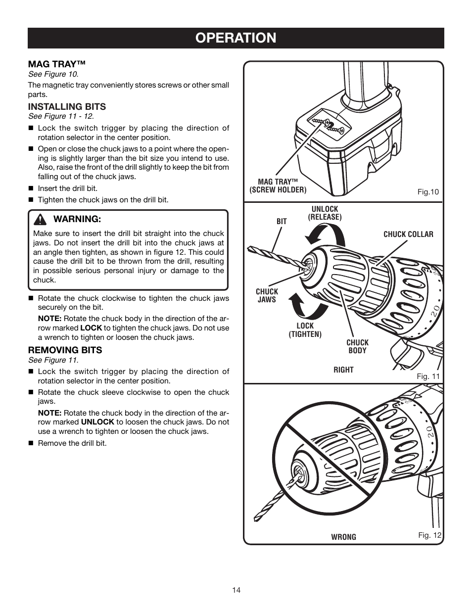 Operation | Ryobi P206 User Manual | Page 14 / 18