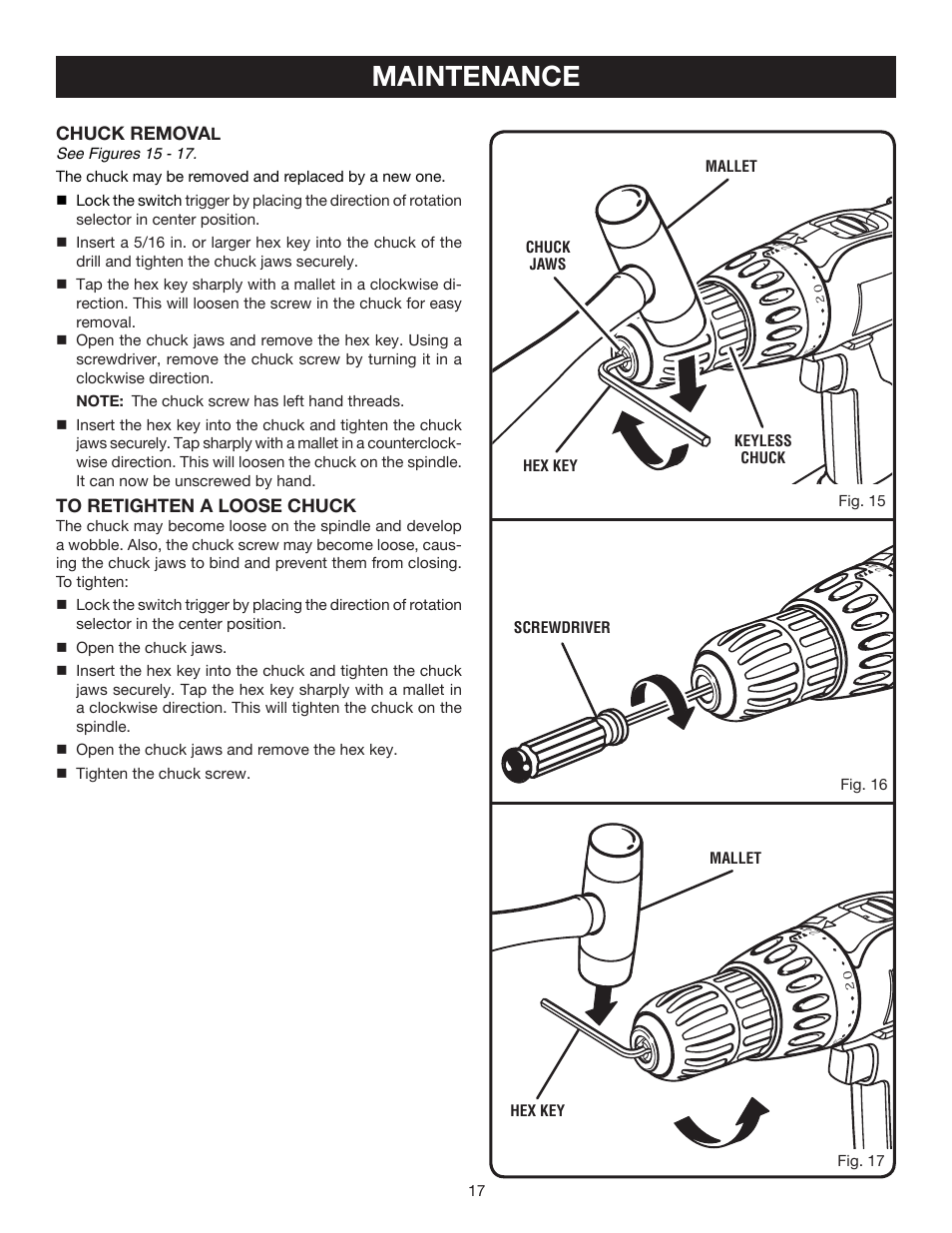 Maintenance | Ryobi P206 User Manual | Page 17 / 18