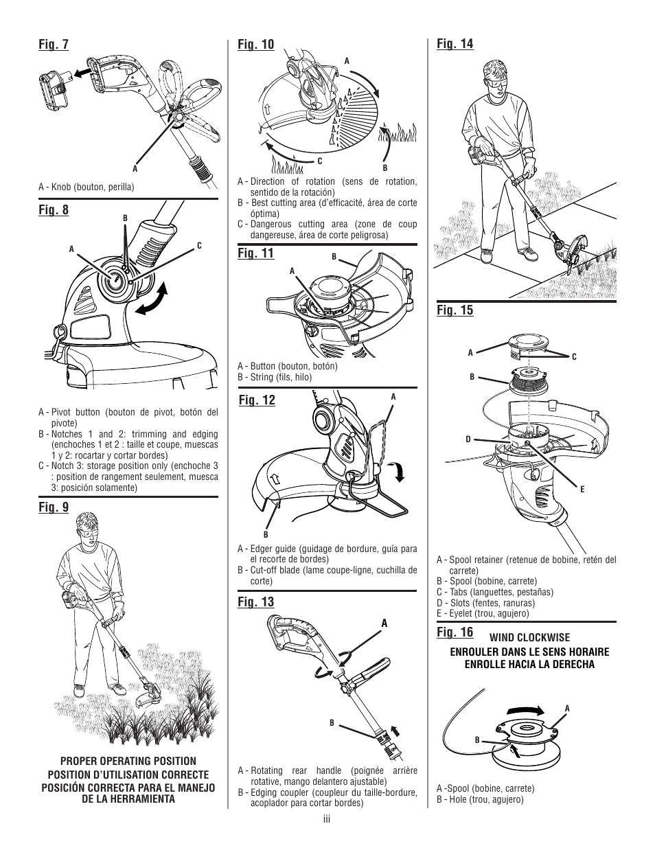 Fig. 13 fig. 7, Fig. 8, Fig. 10 | Fig. 11, Fig. 15, Fig. 16 | Ryobi P2001 User Manual | Page 3 / 38